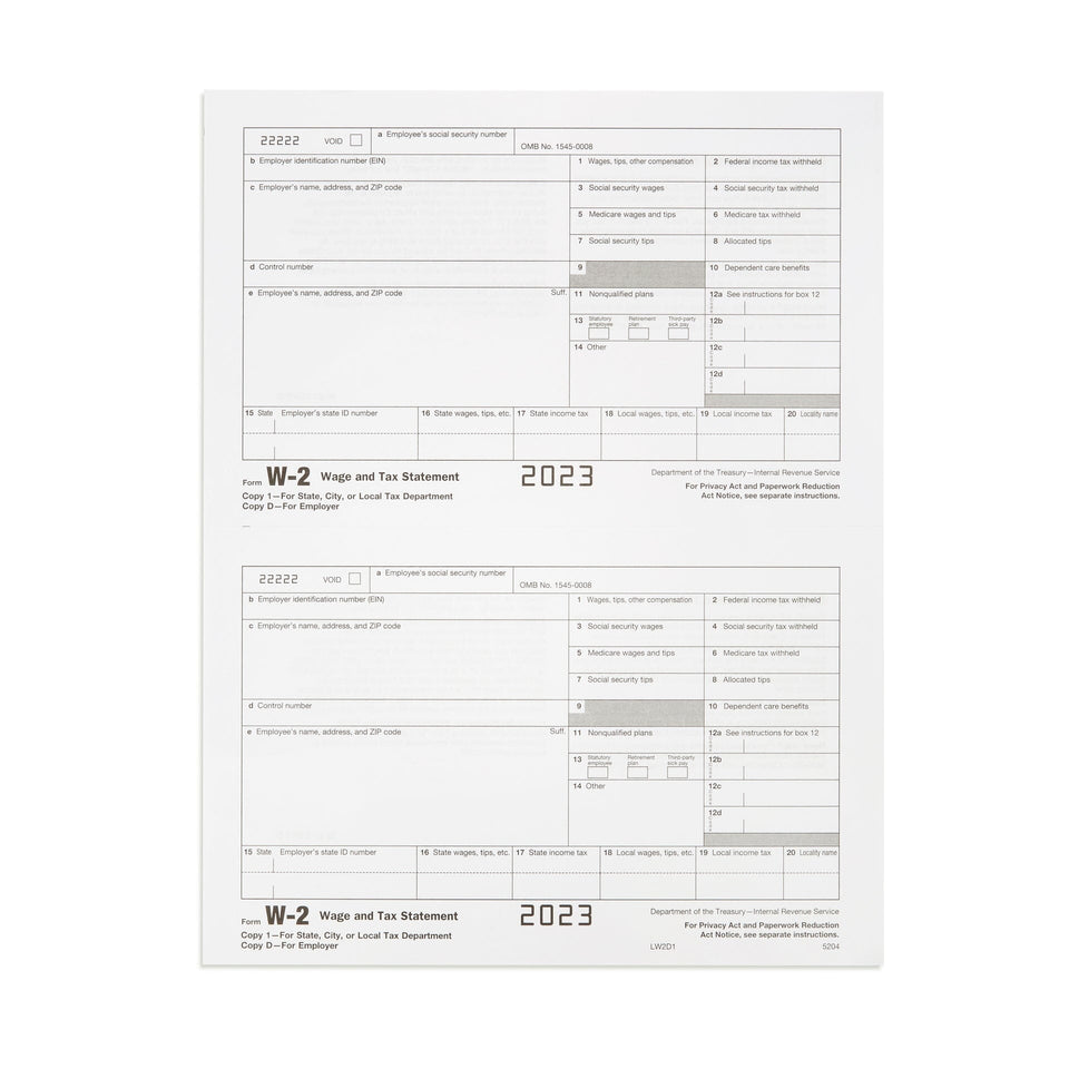 2023 Blue Summit Supplies Tax Forms, W2 6 Part Tax Forms Bundle with Software and Self Seal Envelopes, 50-Count W2 Forms Blue Summit Supplies 