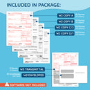 2026 Blue Summit Supplies Tax Forms, W2 6 Part Tax Forms Bundle with Self Seal Envelopes, 25-Count