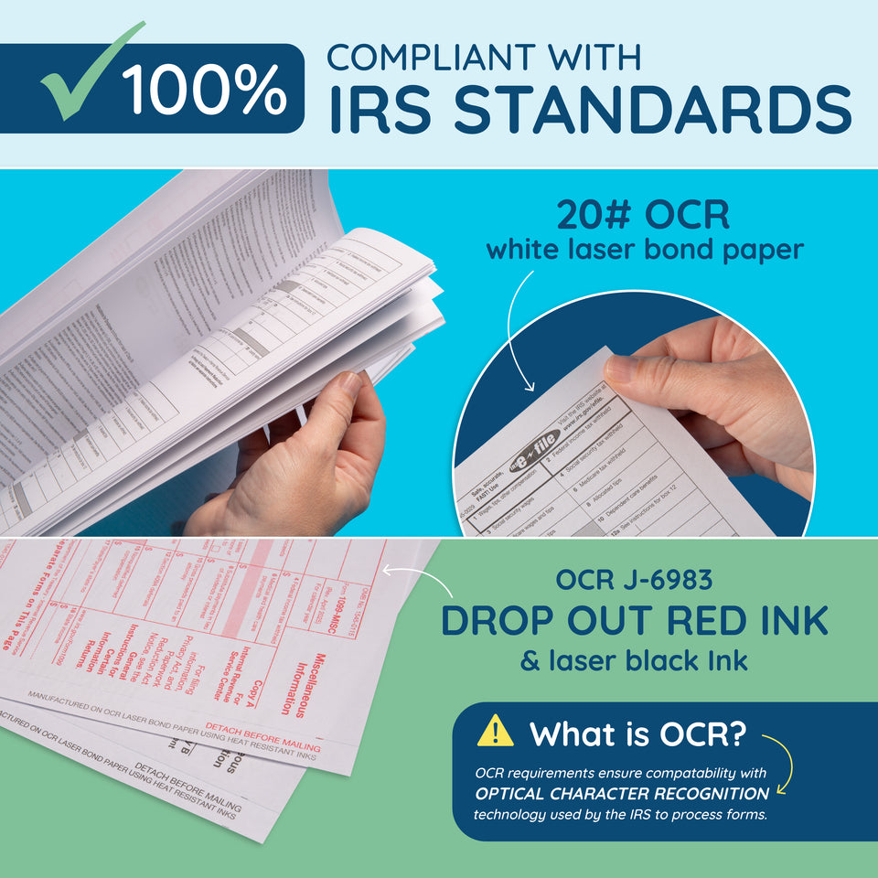 2026 Blue Summit Supplies Tax Forms, W2 6 Part Tax Forms Bundle with Self Seal Envelopes, 50-Count
