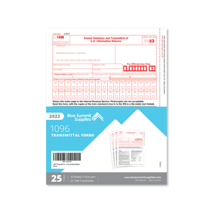 2023 Blue Summit Supplies 1096 Transmittal Tax Forms Summary Laser Forms, Compatible with QuickBooks and Accounting Software, 25 Pack 1096 Forms Blue Summit Supplies 