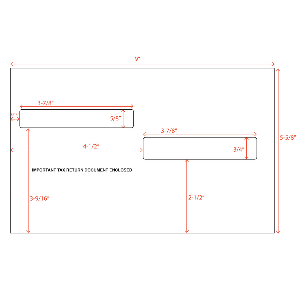 Blue Summit Supplies 100 W2 Envelopes for 4-Up Box W2 Forms, Peel & Seal, Security Tint, 100 Pack
