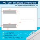 Blue Summit Supplies 25 W2 Envelopes for 4-Up Horizontal Blank W2 Forms, Peel & Seal, Security Tint, 25 Pack