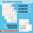 2026 Blue Summit Supplies Tax Forms, 1099 INT 4 Part Tax Forms Bundle with Seal Seal Envelopes, 50-Count