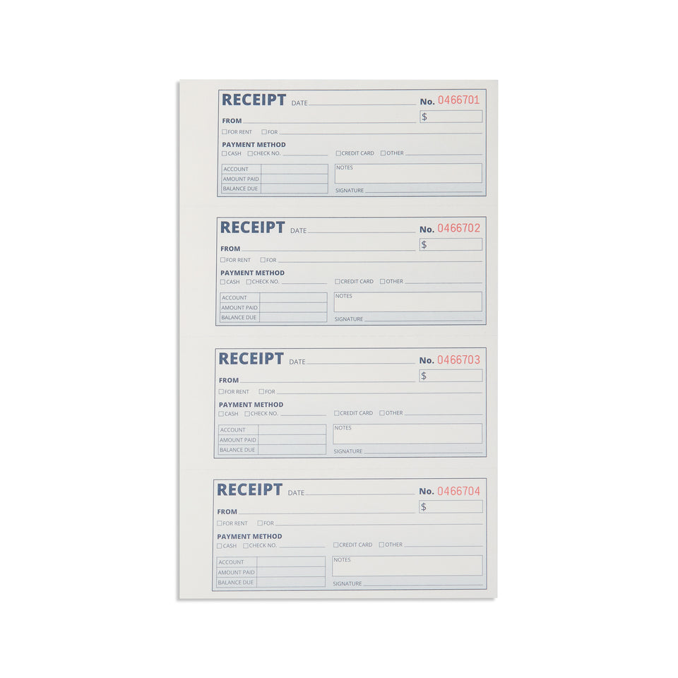 Blue Summit Supplies Receipt Books with 3-Part Carbonless Forms, 5 Pack