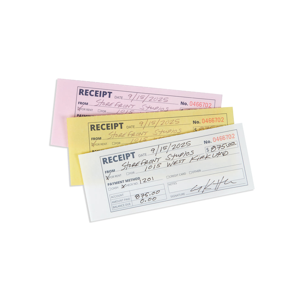 Blue Summit Supplies Receipt Books with 3-Part Carbonless Forms, 5 Pack