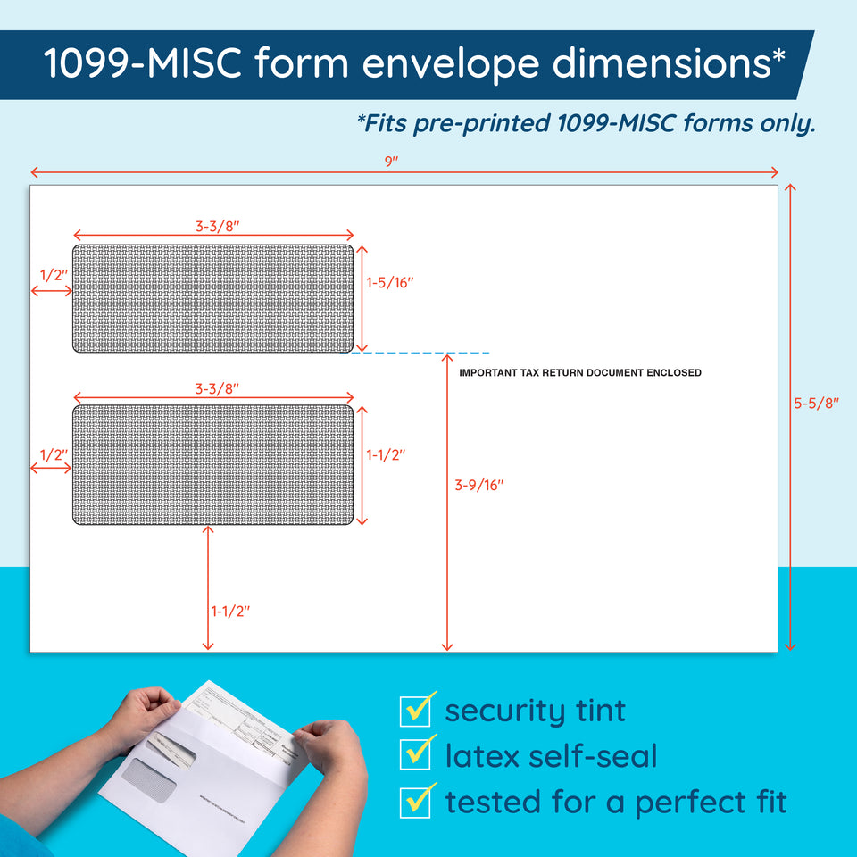 2026 Blue Summit Supplies Tax Forms, 1099 MISC 4 Part Tax Forms Bundle with Software and Self Seal Envelopes, 25 Pack