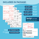 2026 Blue Summit Supplies Tax Forms, W2 6 Part Tax Forms Bundle with Software and Self Seal Envelopes, 50-Count