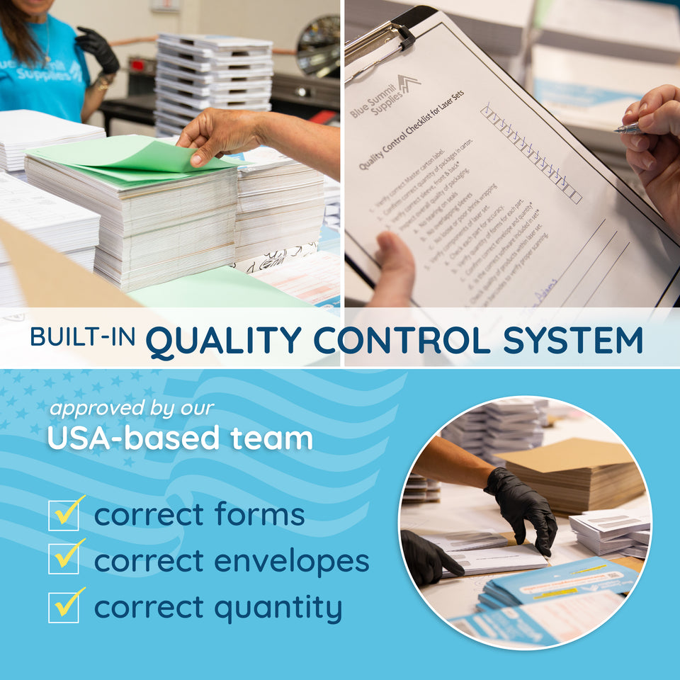 2026 Blue Summit Supplies Tax Forms, W2 6 Part Tax Forms Bundle with Software and Self Seal Envelopes, 50-Count