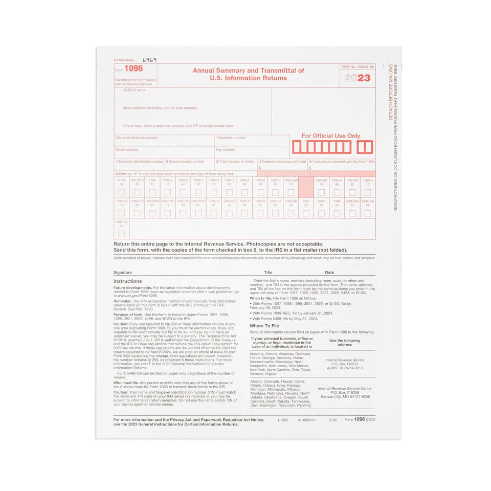 2023 Blue Summit Supplies Tax Forms, 1099-NEC 5-Part Tax Form KIT, 50-Pack 1099 Forms Blue Summit Supplies 