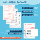 2026 Blue Summit Supplies Tax Forms, 1099-NEC 5-Part Tax Form BUNDLE, 15-Pack