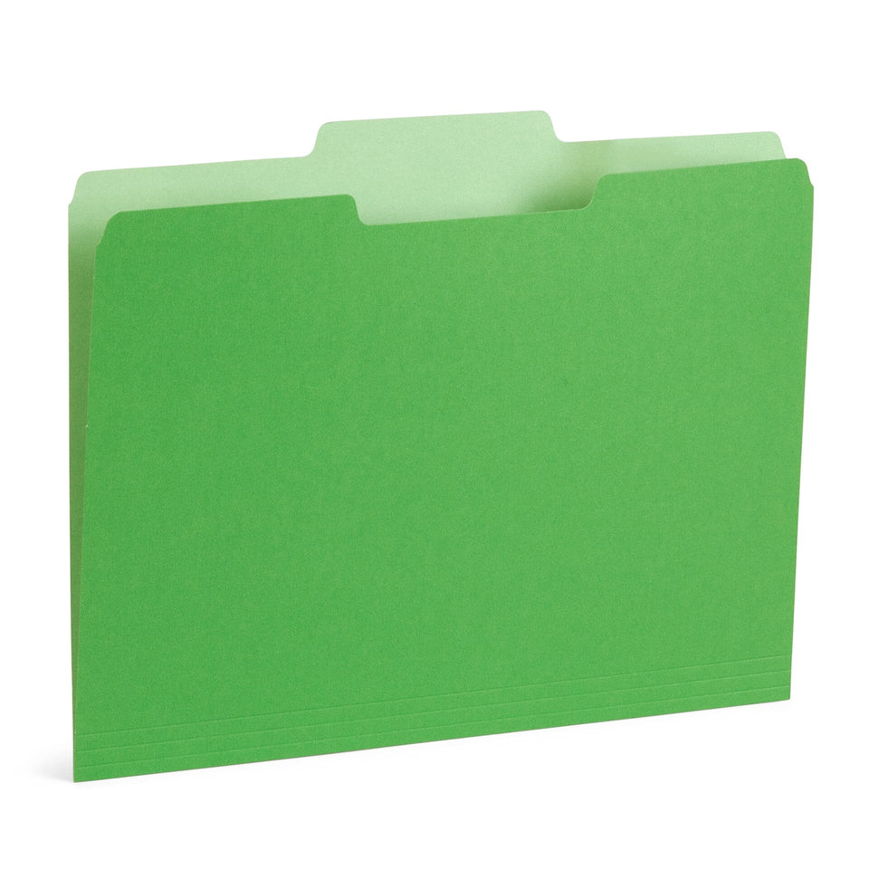 File Folder, Two Tone, Letter Size, Green (-314 color), 100 Pack Blue Summit Supplies 