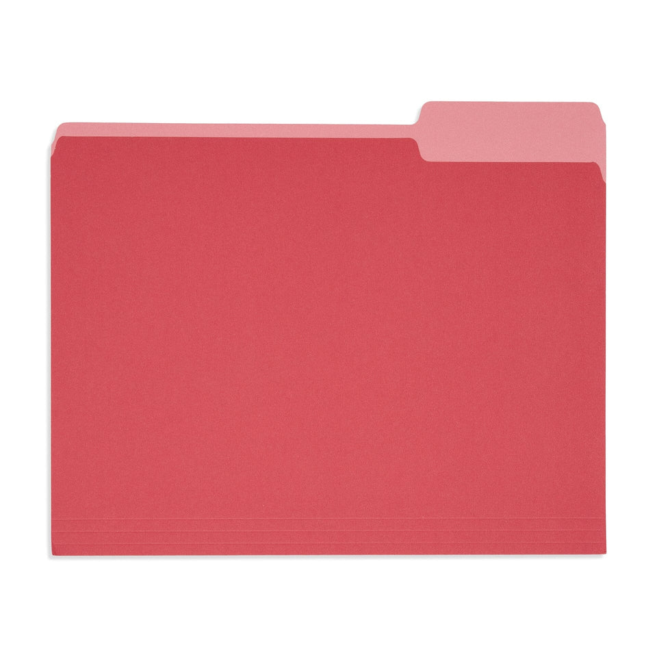 File Folder, Two Tone, Letter Size, Red (-313 color), 100 Pack Blue Summit Supplies 