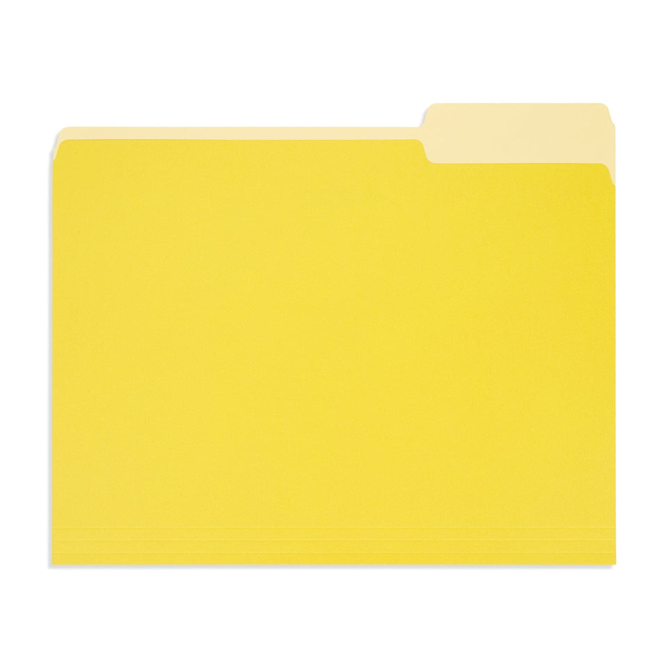 File Folder, Two Tone, Letter Size, Yellow (-316 color), 100 Pack Blue Summit Supplies 