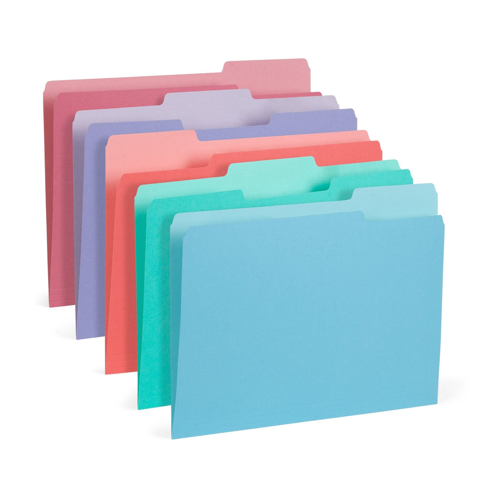 File Folder, Two Tone, Letter Size, Gem Tone Colors (-1046 colors), 100 Pack Blue Summit Supplies 