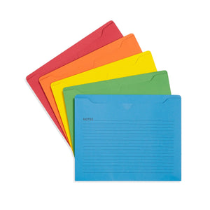 Blue Summit File Jackets, Lined for Notes, Letter Size, 2” Expansion, Top Tab, Assorted Colors – 25 Pack Blue Summit Supplies 
