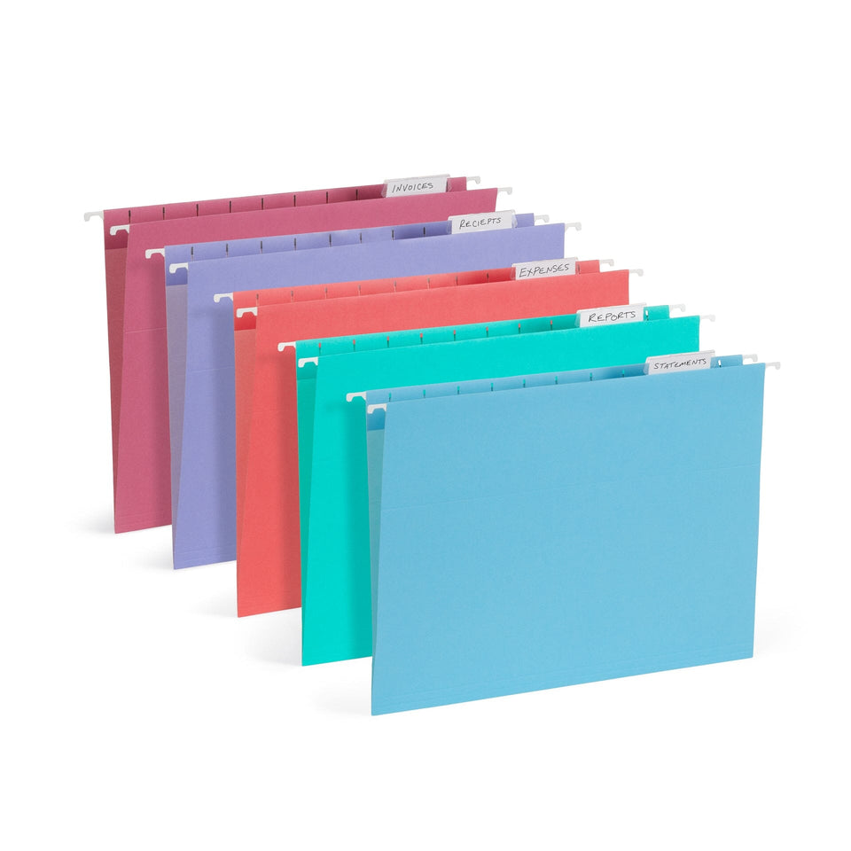 Hanging File Folders, Letter Size, Gem Tone (-1046 color), 25 pack Blue Summit Supplies 