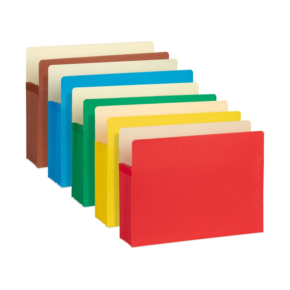 Blue Summit Expanding File Pockets, Letter Size, 5.25” Expansion, Assorted Colors – 10 Folders Blue Summit Supplies 