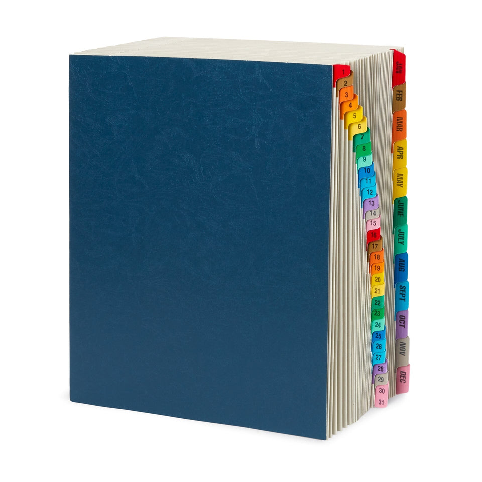 Expanding Desk File, 1-31, Daily & Monthly, Letter Size, Blue Blue Summit Supplies 