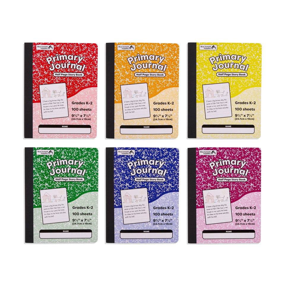 Story Book, Half Page, Assorted Colors, 6 Pack Blue Summit Supplies 