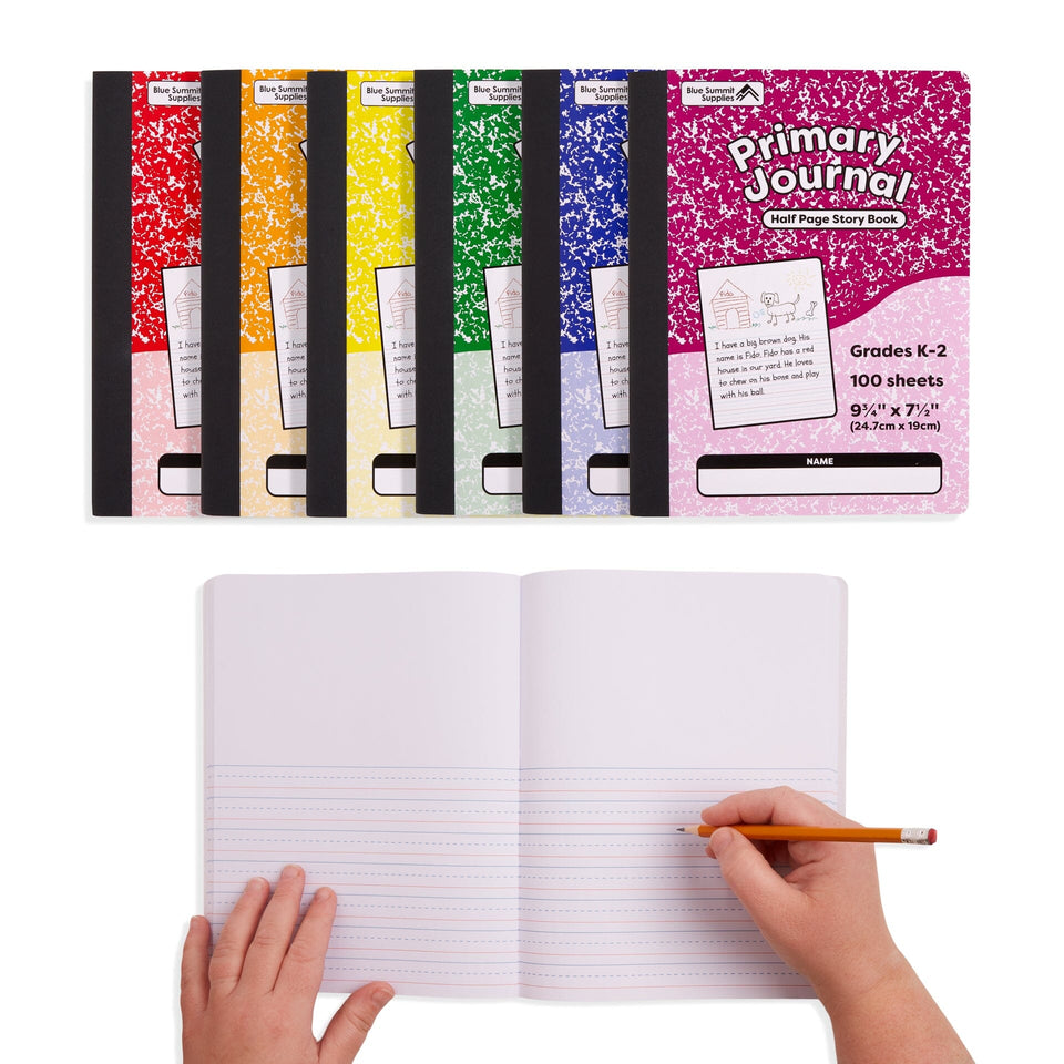 Story Book, Half Page, Assorted Colors, 6 Pack Blue Summit Supplies 