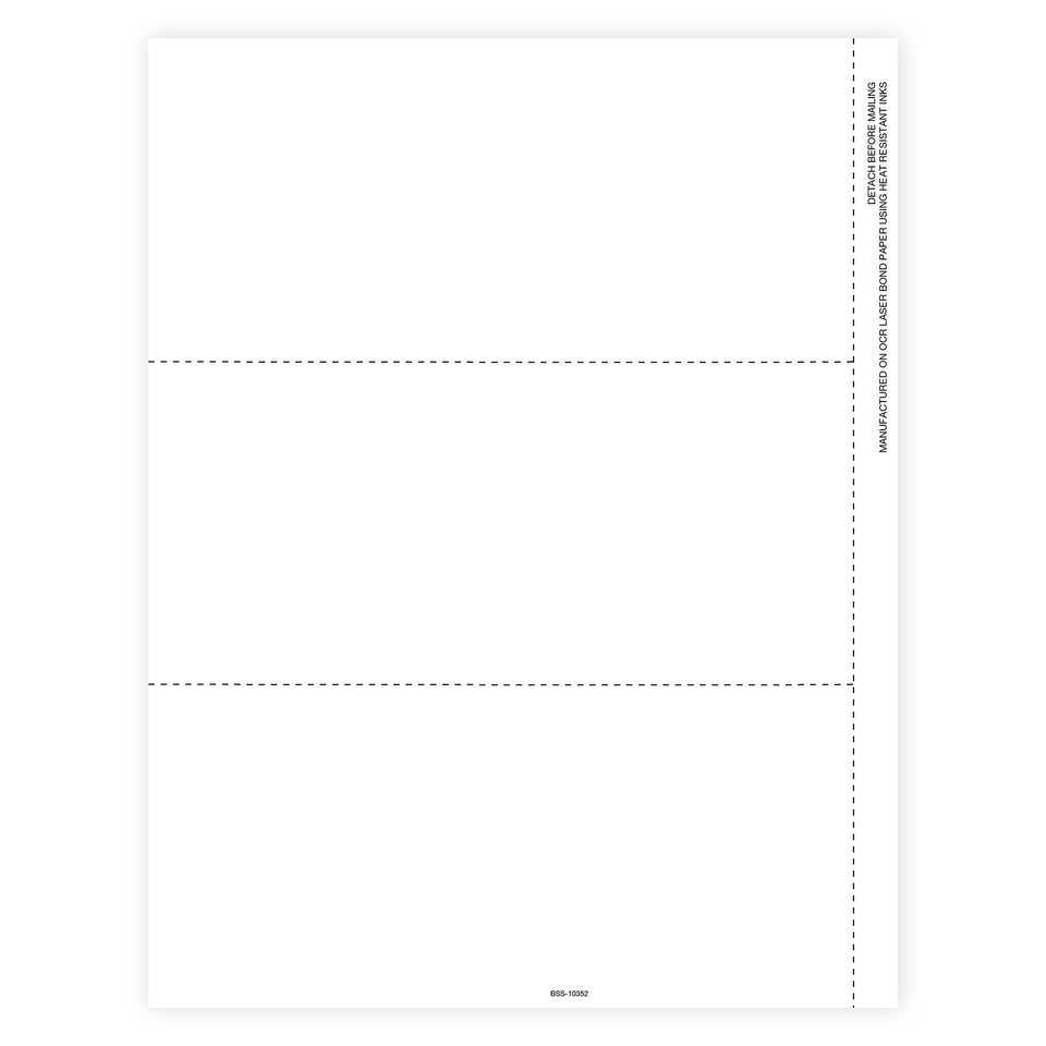 2025 Blue Summit Supplies Tax Forms, Blank W2 3-Up Horizontal, 500-Pack