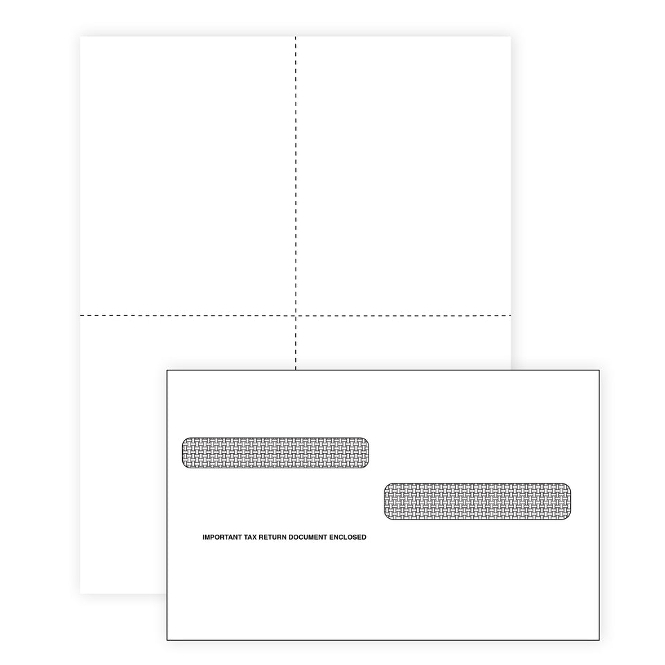 2025 Blue Summit Supplies Tax Forms, Blank W2 4-Up Tax Forms Bundle with Self Seal Envelopes, 100-Count