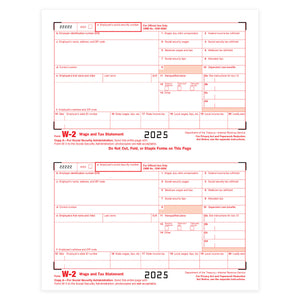 2025 Blue Summit Supplies Tax Forms, W2 Copy A Forms, 50-Pack (25 Sheets)