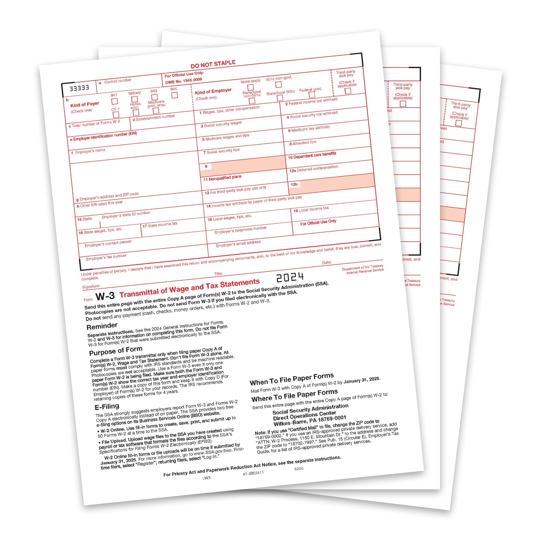 2024 blue summit supplies tax forms, w3 transmittal tax forms, 10-coun