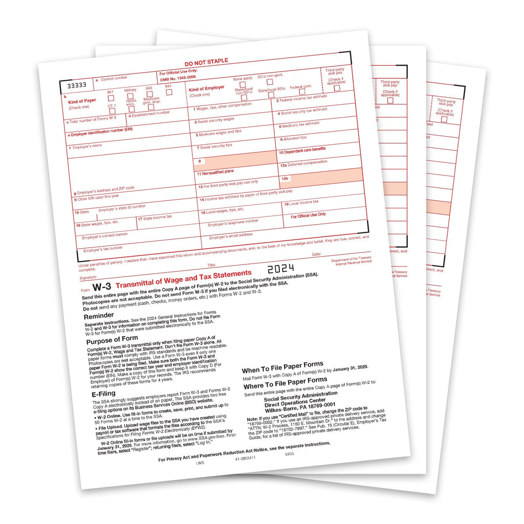 2024 blue summit supplies tax forms, w3 transmittal tax forms, 10-coun