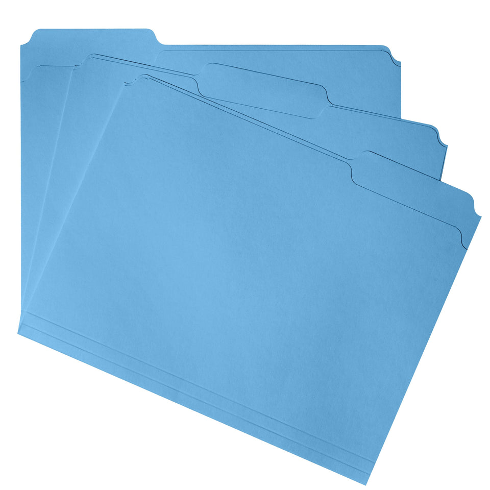 File Folders, Letter Size, Blue, 200 Folders Blue Summit Supplies 