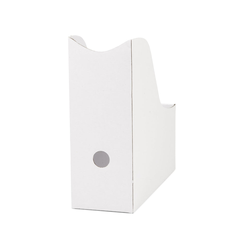 White Cardboard Magazine Holders, 6 Pack Stapler Blue Summit Supplies 