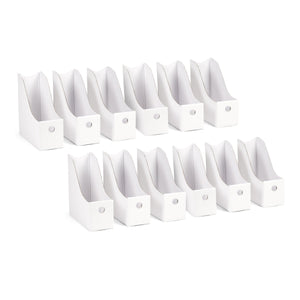 White Cardboard Magazine Holders, 12 Pack Stapler Blue Summit Supplies 