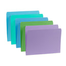 Straight Cut File Folders, Letter Size, Assorted Ocean Tone Colors, 100 Pack Folders Blue Summit Supplies 