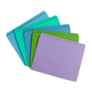 Straight Cut File Folders, Letter Size, Assorted Ocean Tone Colors, 100 Pack Folders Blue Summit Supplies 