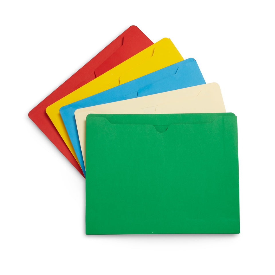 2" Expanding File Jacket, Letter Size, Assorted Colors, 25 Pack Folders Blue Summit Supplies 