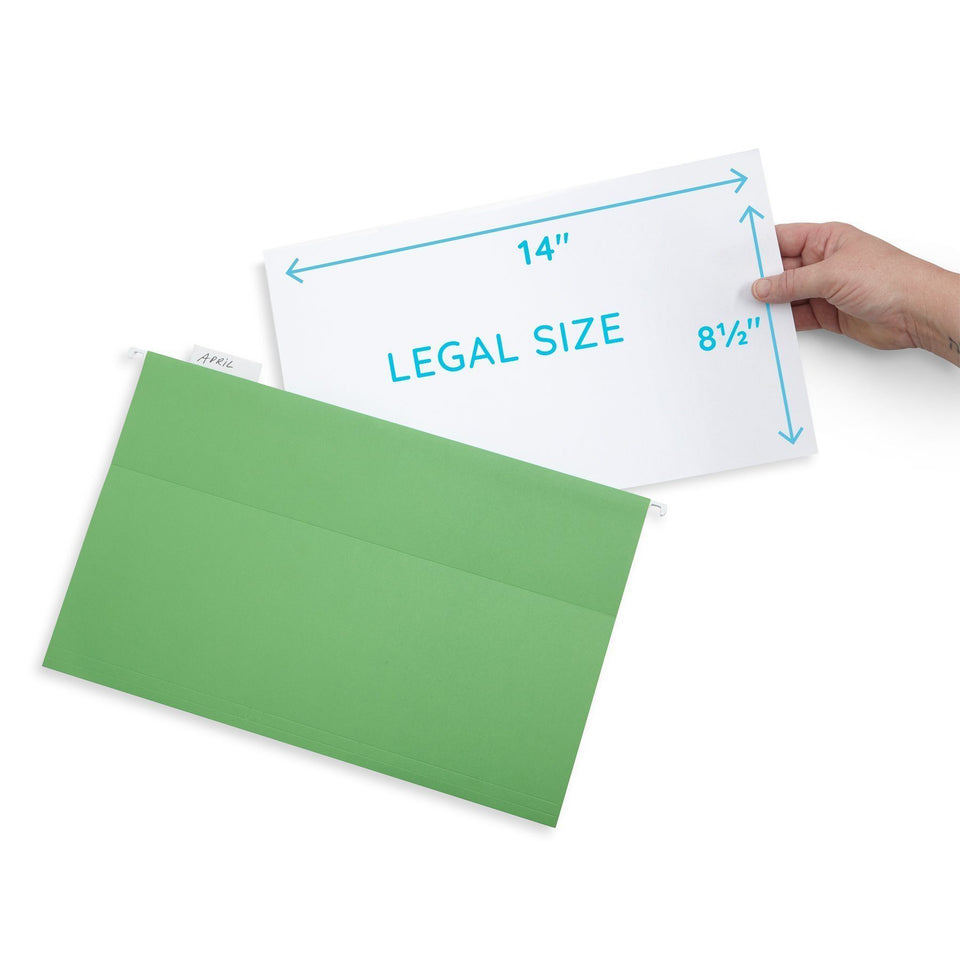 Hanging File Folders, Legal Size, Assorted Colors, 25 Pack Folders Blue Summit Supplies 
