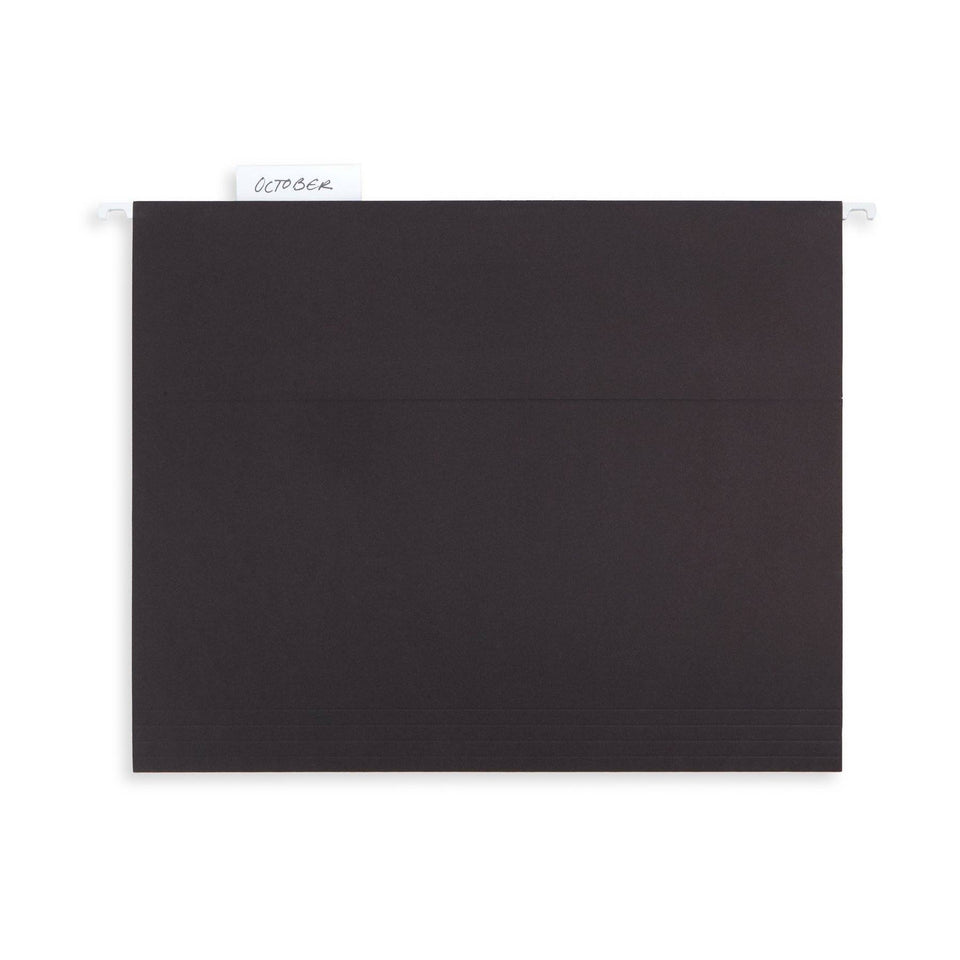 Hanging File Folders, Letter Size, Black, 25 Pack Folders Blue Summit Supplies 