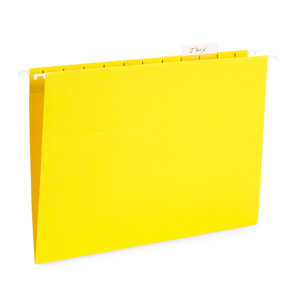 Hanging File Folders, Letter Size, Yellow, 25 Pack Folders Blue Summit Supplies 