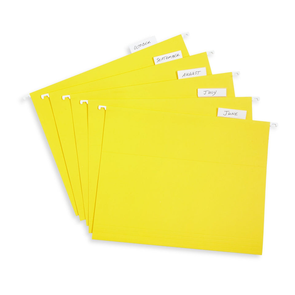 Hanging File Folders, Letter Size, Yellow, 25 Pack Folders Blue Summit Supplies 