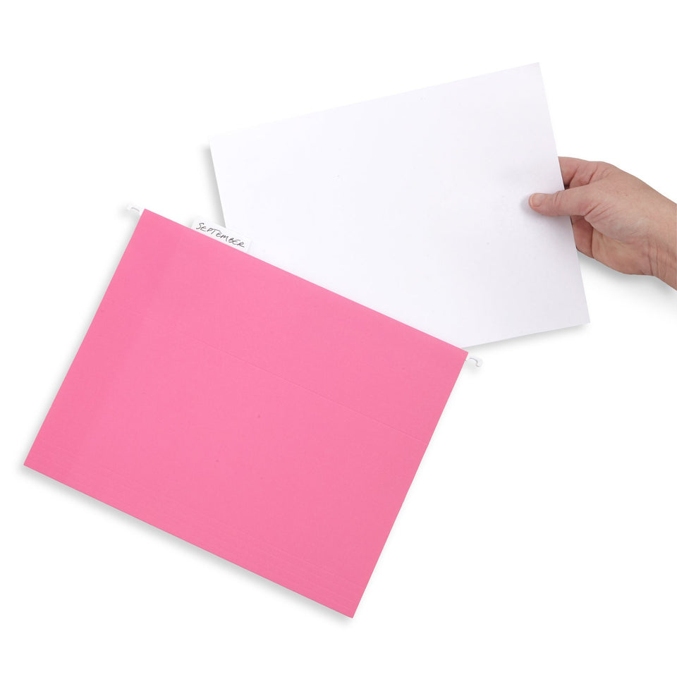 Hanging File Folders, Letter Size, Pink, 25 Pack Folders Blue Summit Supplies 