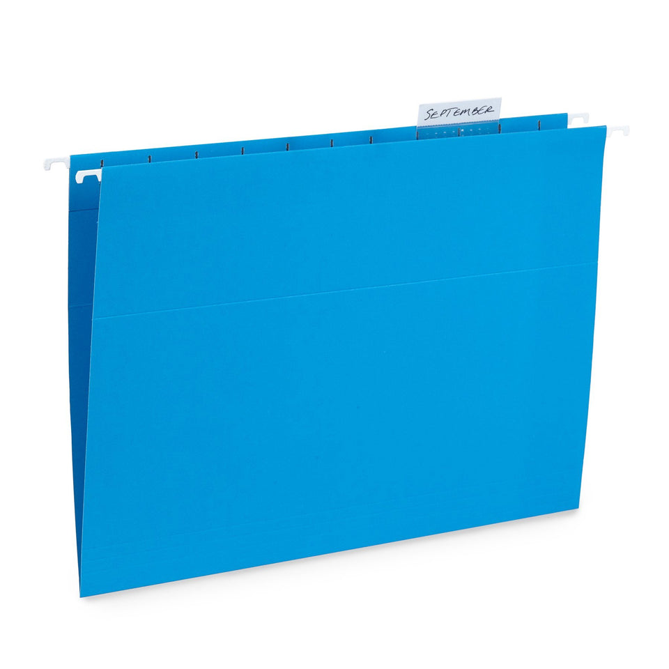 Hanging File Folders, Letter Size, Blue, 25 Pack Folders Blue Summit Supplies 