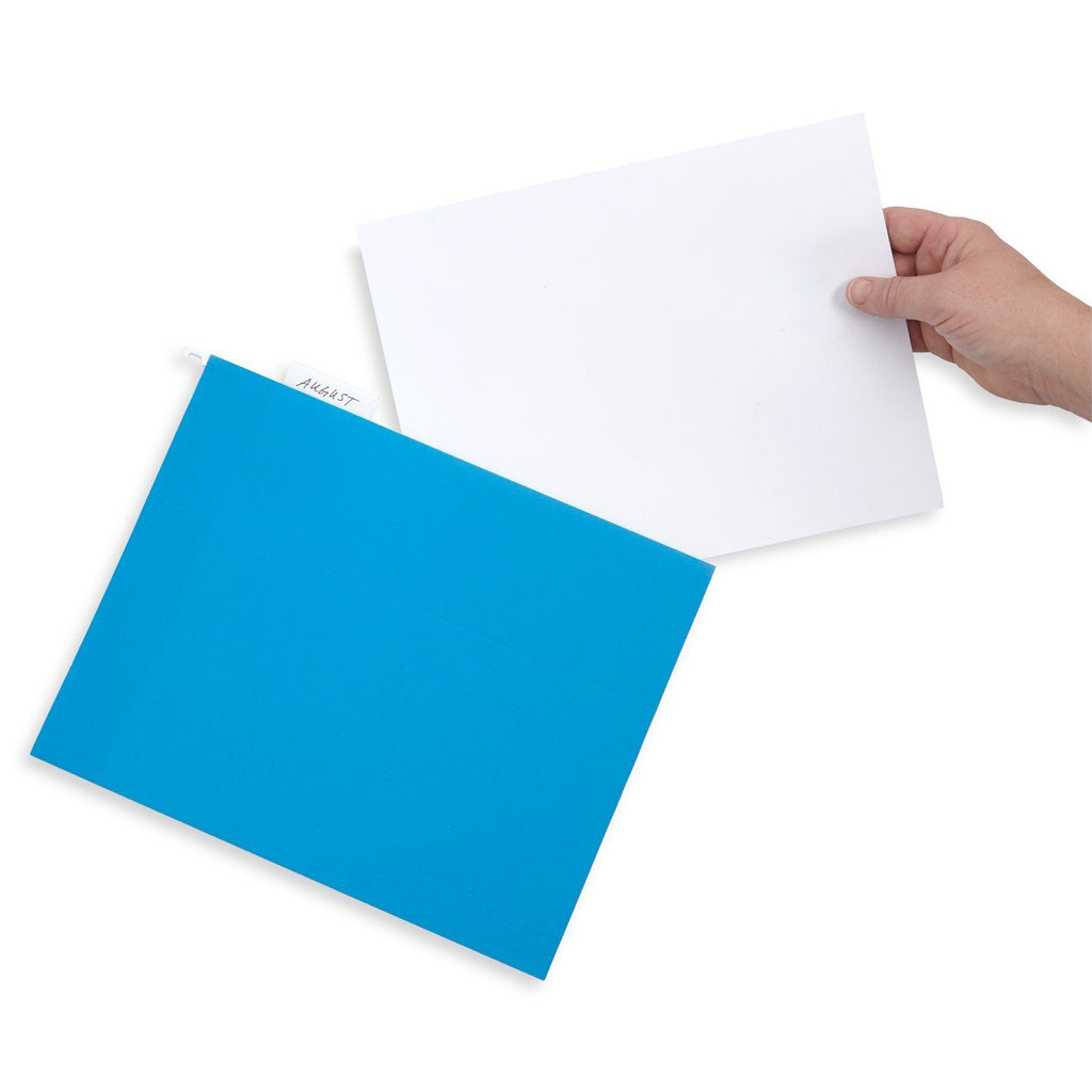 Blue Summit Supplies Hanging File Folders, Letter, 1/5 Tab, Blue, 25 P