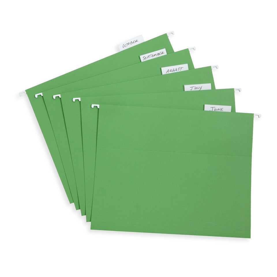 Hanging File Folders, Letter Size, Green, 25 Pack Folders Blue Summit Supplies 
