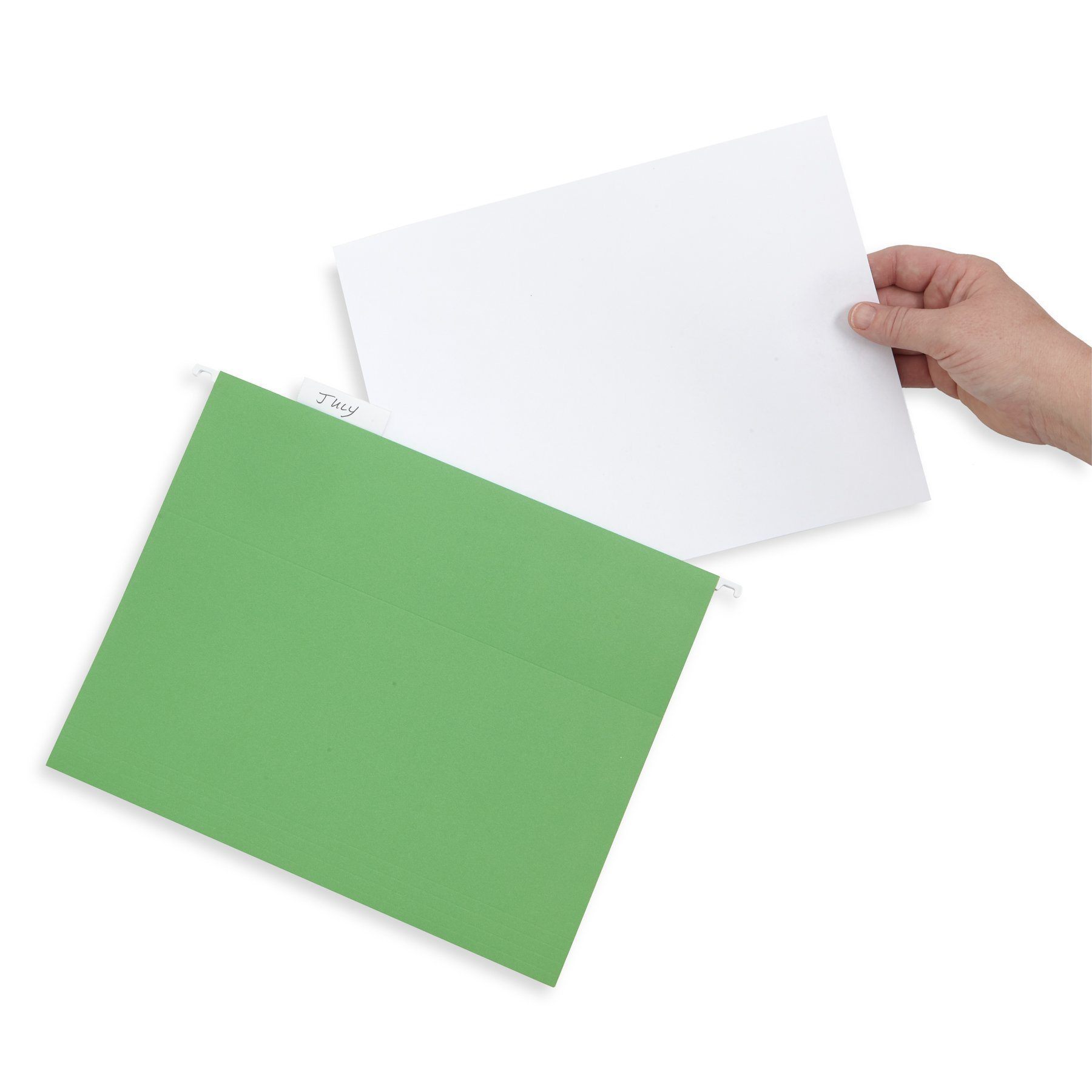 Blue Summit Supplies Hanging File Folders, Letter, 1/5 Tab, Bright Gre