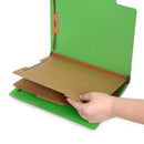 Classification Folders with 2 Dividers, Letter Size, Green, 10 Count Folders Blue Summit Supplies 