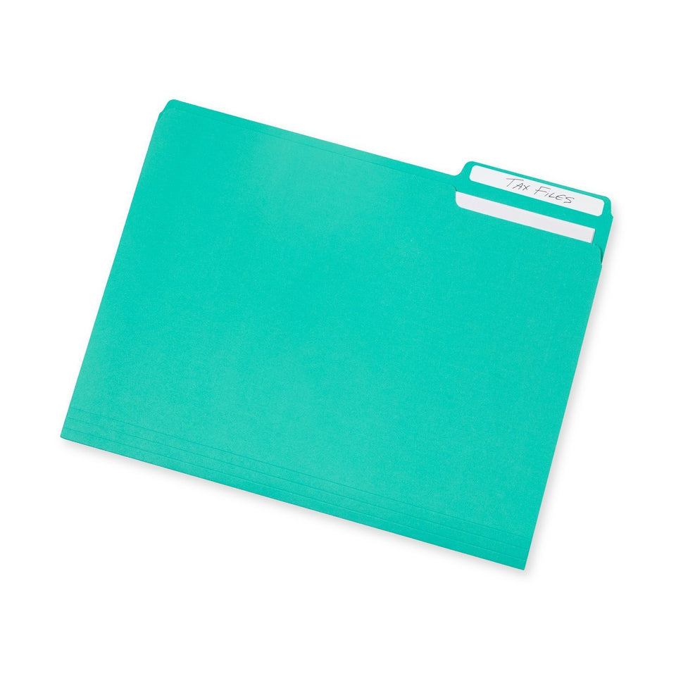 File Folders, Letter Size, Assorted Gem Tone Colors, 100 Pack Folders Blue Summit Supplies 
