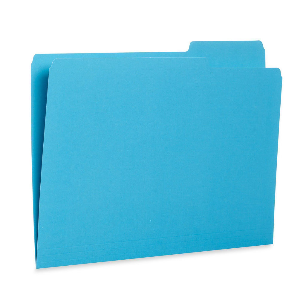 Blue Summit Supplies File Folders, Letter, 1/5 Tab, Assorted Gem Tones