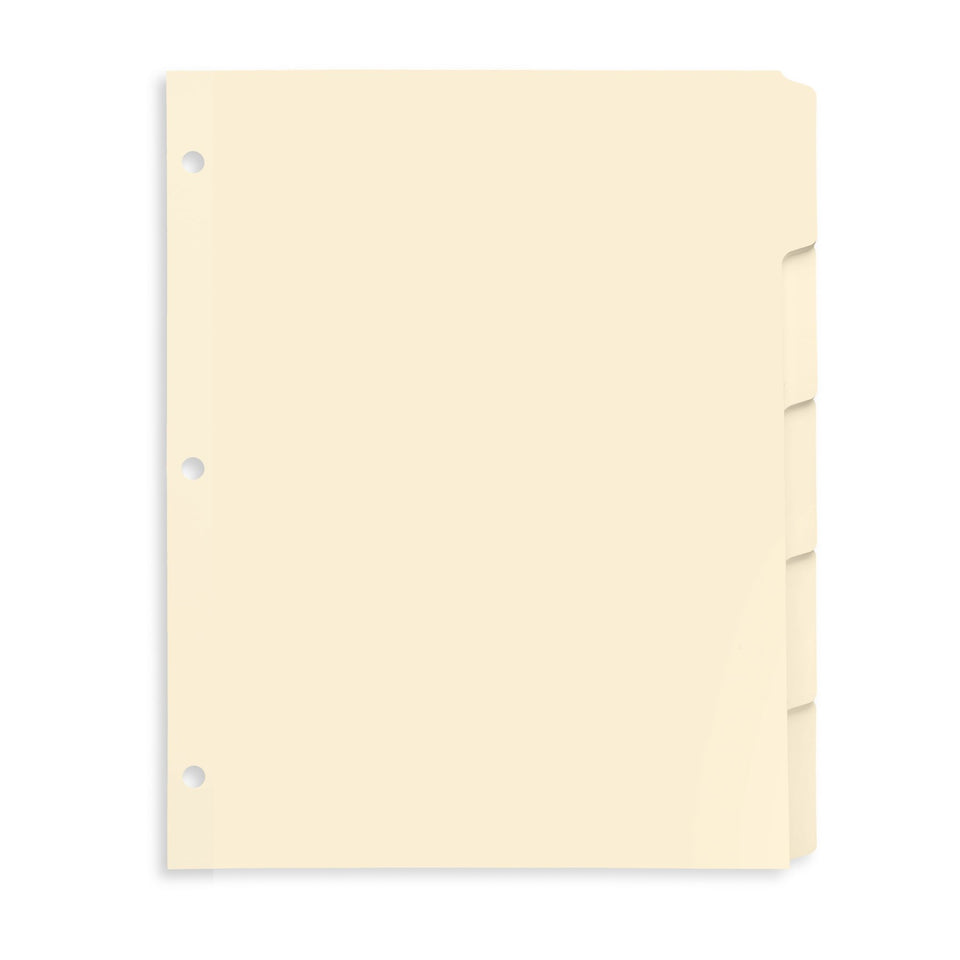 3 Ring Binder Dividers, 1/5 Cut Tabs, Manila, 100 Pack Binder Dividers Blue Summit Supplies 