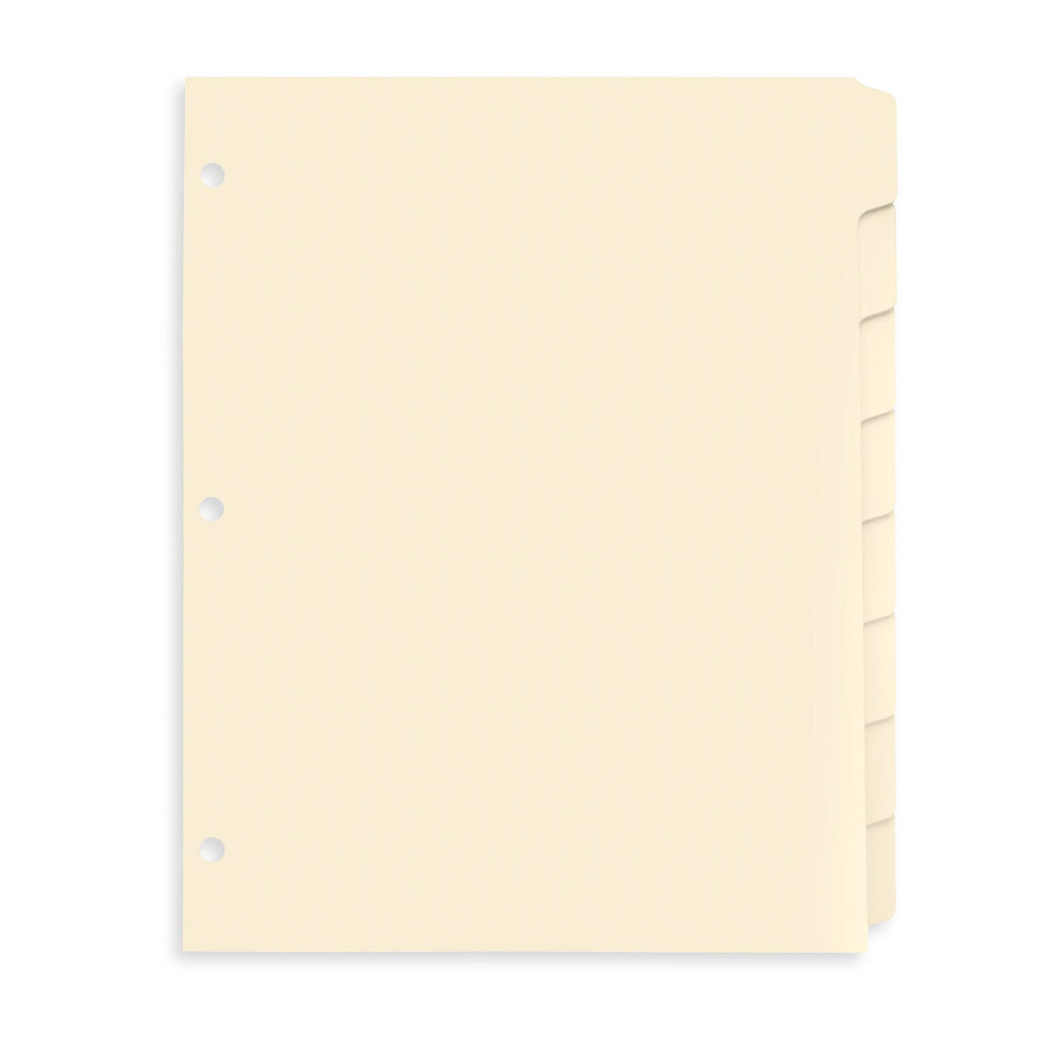3 Ring Binder Dividers, 1/8 Cut Tabs, Manila, 96 Pack Binder Dividers Blue Summit Supplies 