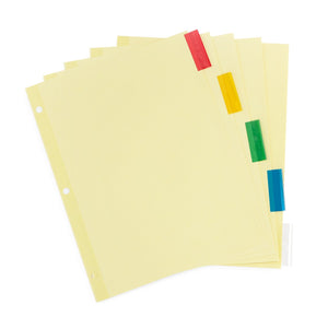 Tabbed Binder Dividers, 1/5 Cut Plastic Tabs, Colored, 6 Sets Binder Dividers Blue Summit Supplies 